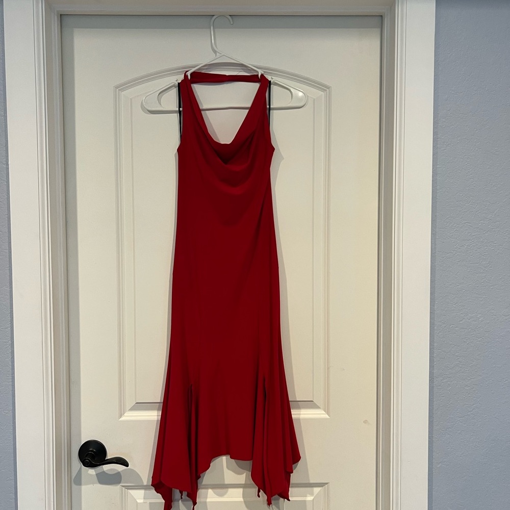 Elegant Red Halter Dress size small